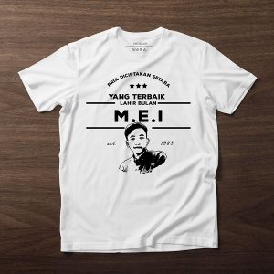 Kaos Custom Pria Warna Putih, Ukuran S – XXL