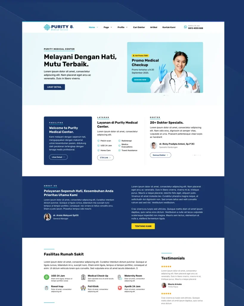template wordpress untuk website rumah sakit