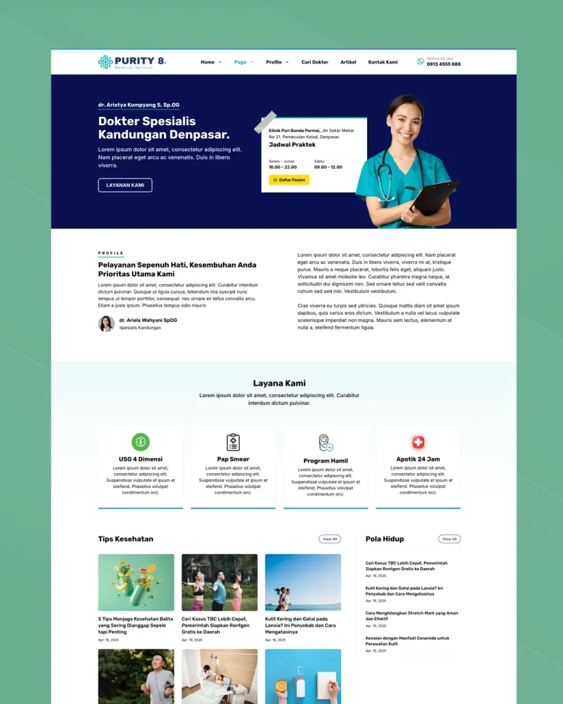 template wordpress untuk website rumah sakit