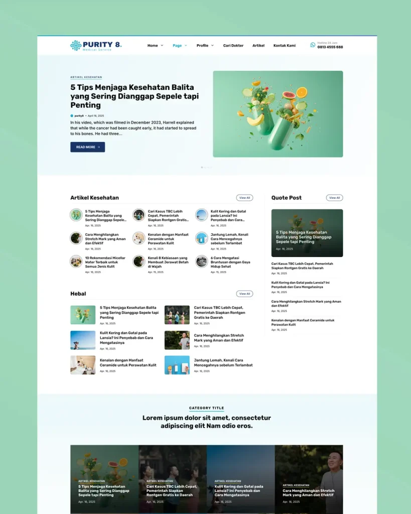 template wordpress untuk website rumah sakit